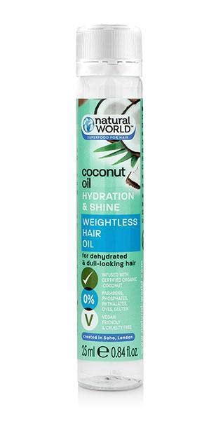 Natural World Coconut Water Hydration and Shine Weightless Hair Oil 25 ml